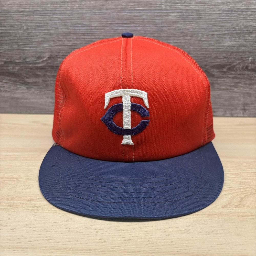 Vintage Minnesota Twins Hat Cap Snap Back Mens Medium Red Blue MLB Baseball 90s